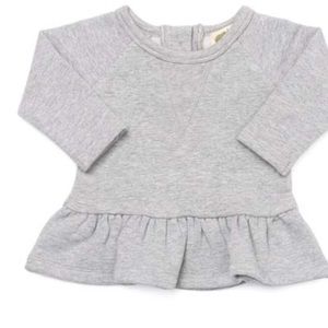 Monica + Andy grey peplum baby sweater